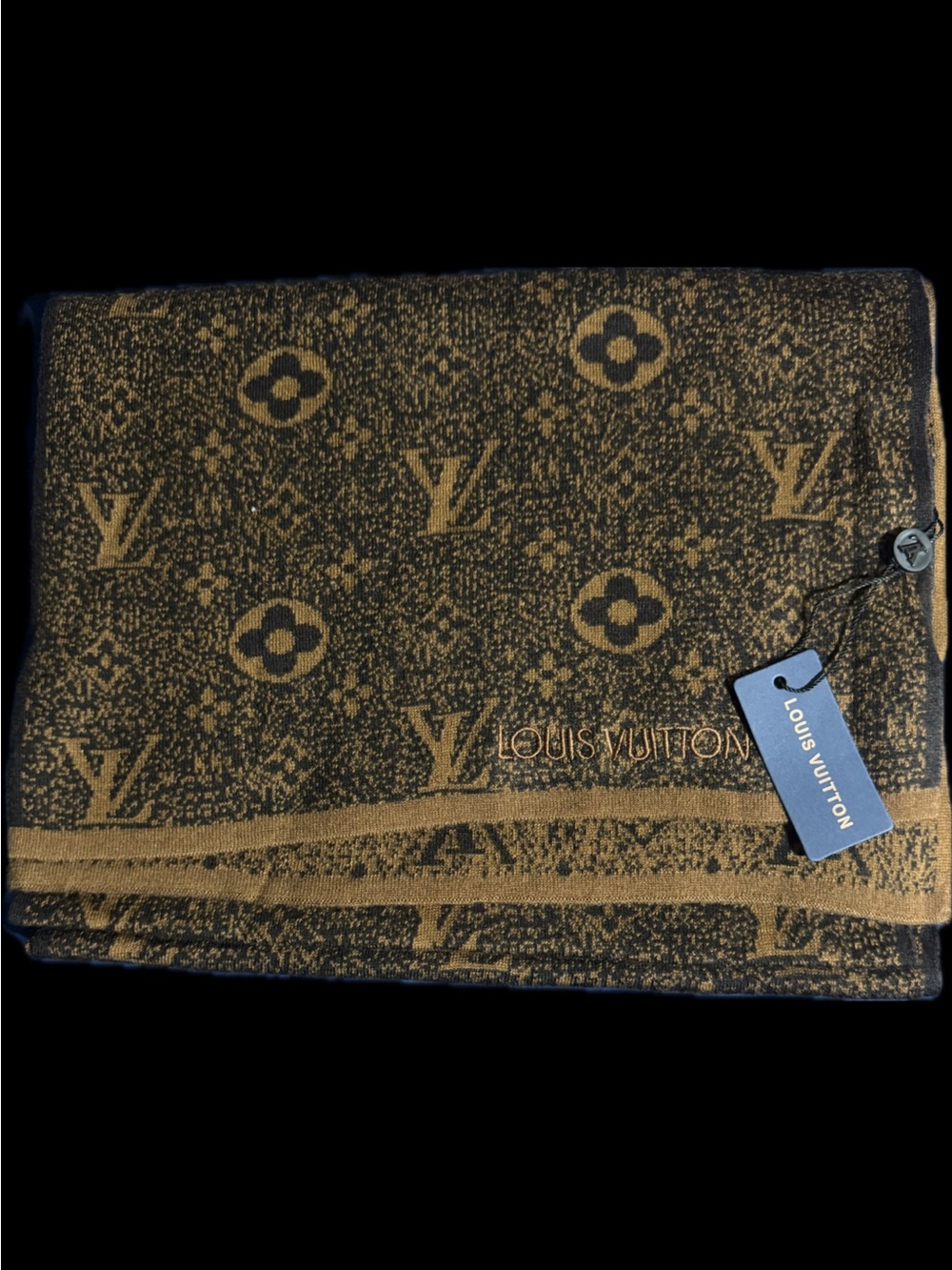 Louis Vuitton Men's Monogram Scarf - Black and Brown